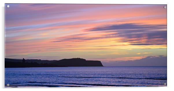 Sunset sky colours in Ayr Scotland Acrylic by Allan Durward Photography