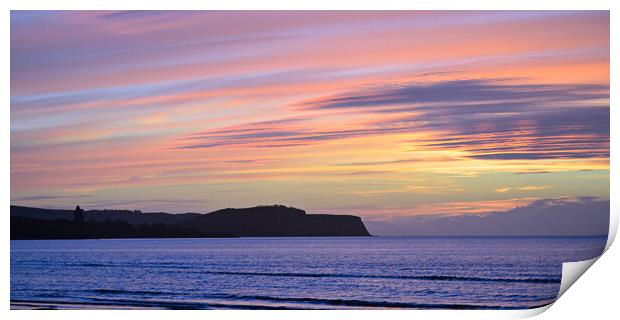 Sunset sky colours in Ayr Scotland Print by Allan Durward Photography