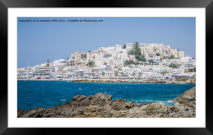 Naxos Town Framed Mounted Print by Jo Sowden