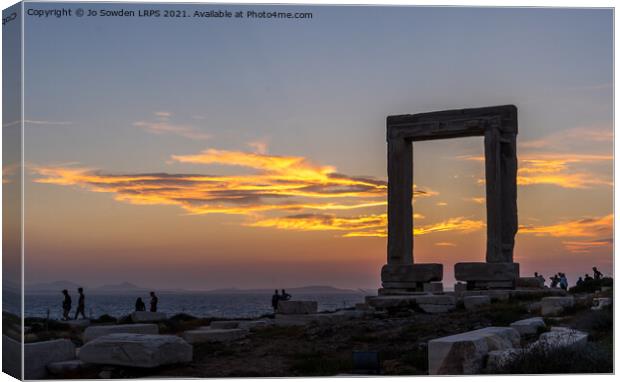 Temple of Apollo at Sunset, Naxos Canvas Print by Jo Sowden