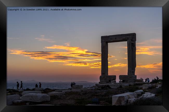 Temple of Apollo at Sunset, Naxos Framed Print by Jo Sowden