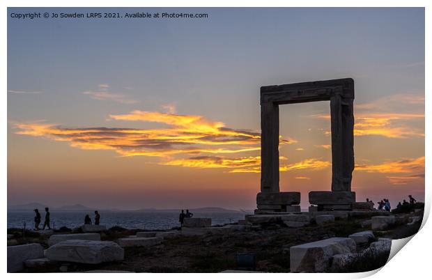 Temple of Apollo at Sunset, Naxos Print by Jo Sowden