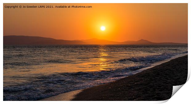 Plaka Beach sunset, Naxos   Print by Jo Sowden