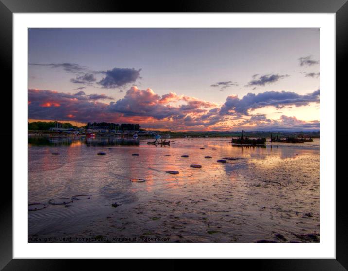 Sunset River Coquet Amble Framed Mounted Print by David Thompson