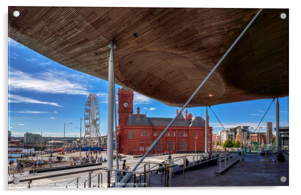 Pierhead Building Cardiff Bay Acrylic by Gordon Maclaren