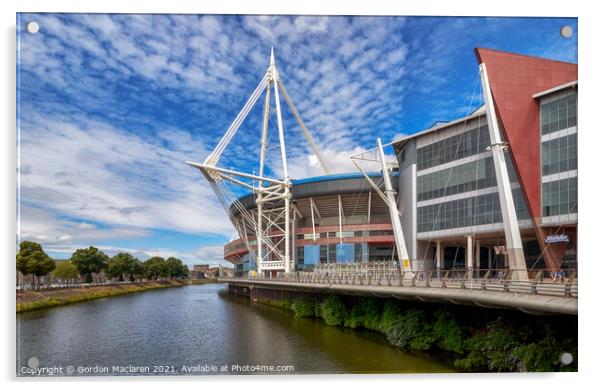 The Millennium Stadium Cardiff Acrylic by Gordon Maclaren