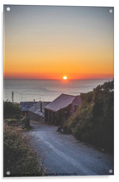 Calming Beautiful Cornish Sunset Acrylic by KB Photo