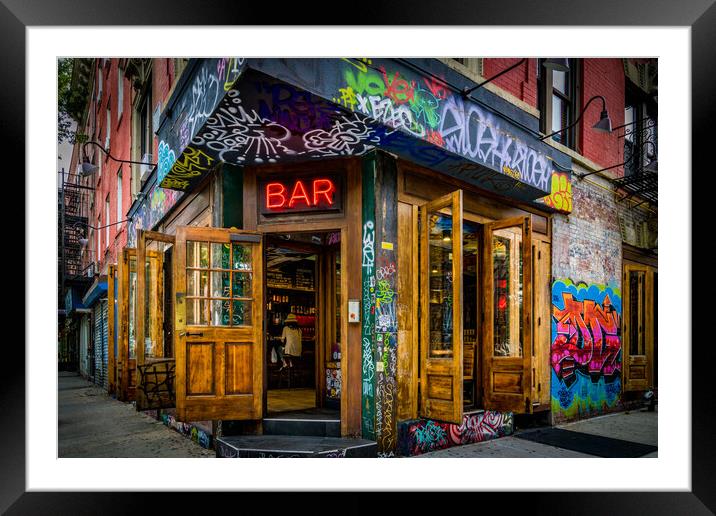 East Village Bar Framed Mounted Print by Chris Lord