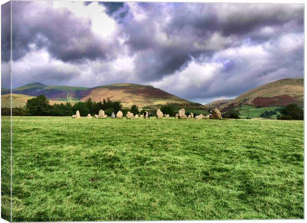 HDR image of Castlerigg Stone Circle Lake District Canvas Print by Terry Senior