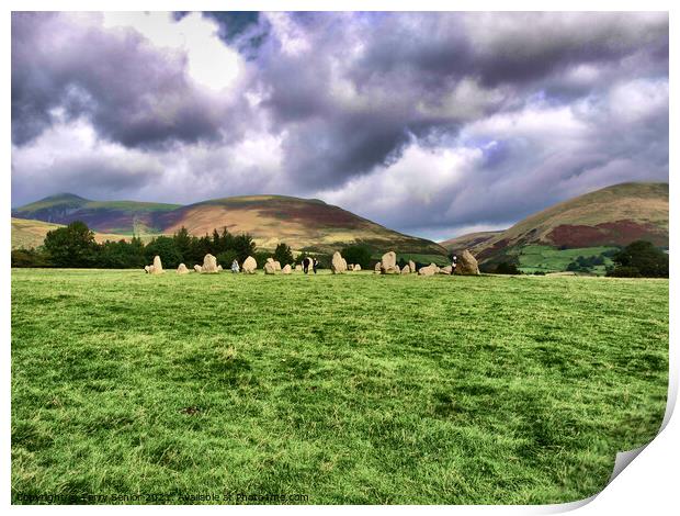 HDR image of Castlerigg Stone Circle Lake District Print by Terry Senior