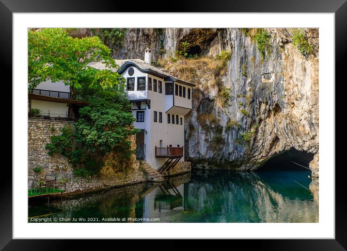 Blagaj Tekke and Buna River Spring in Mostar, Bosnia and Herzegovina Framed Mounted Print by Chun Ju Wu