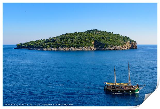 Lokrum, an island in the Adriatic Sea outside the old city of Dubrovnik, Croatia Print by Chun Ju Wu
