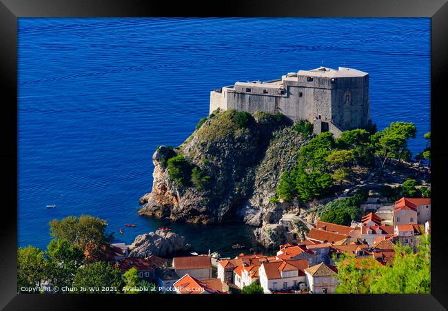 Fort Lovrijenac, a fortress by the western wall of the old city of Dubrovnik, Croatia Framed Print by Chun Ju Wu