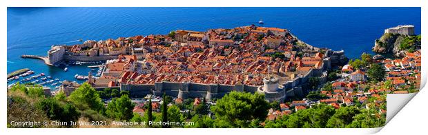 Panorama of the old town of Dubrovnik, Croatia Print by Chun Ju Wu