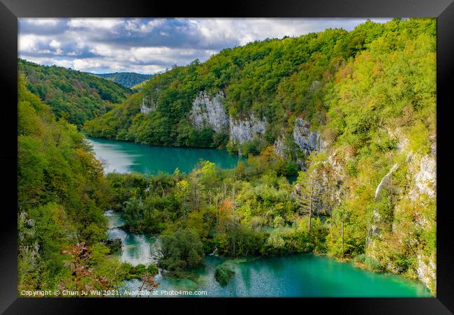 Lower lakes canyon of Plitvice Lakes National Park (Plitvička Jezera), a national park in Croatia Framed Print by Chun Ju Wu