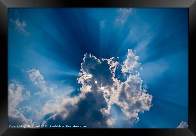 Clouds and Sunbeams Framed Print by Nic Croad