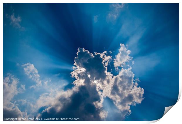Clouds and Sunbeams Print by Nic Croad