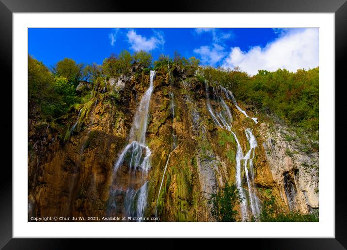 Great Waterfall at Lower Lakes, the highest waterfall in Plitvice Lakes National Park (Plitvička Jezera), Croatia Framed Mounted Print by Chun Ju Wu