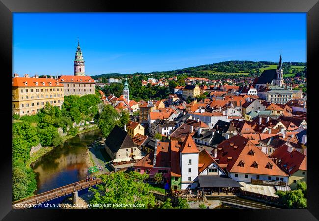 Panorama of Český Krumlov in the Czech Republic Framed Print by Chun Ju Wu