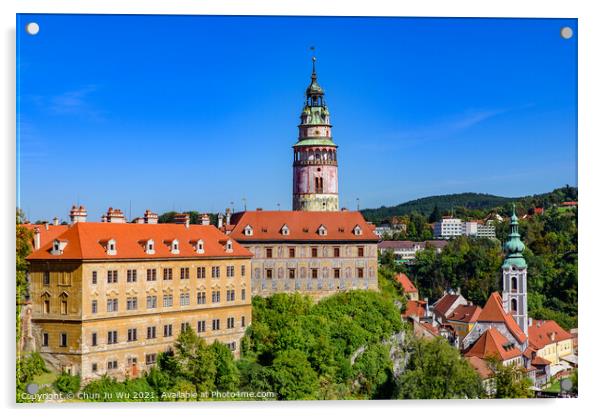 Český Krumlov Castle and Tower in the Czech Republic Acrylic by Chun Ju Wu