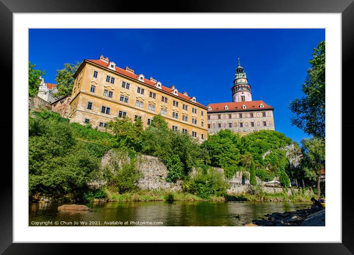 Český Krumlov Castle and Tower in the Czech Republic Framed Mounted Print by Chun Ju Wu