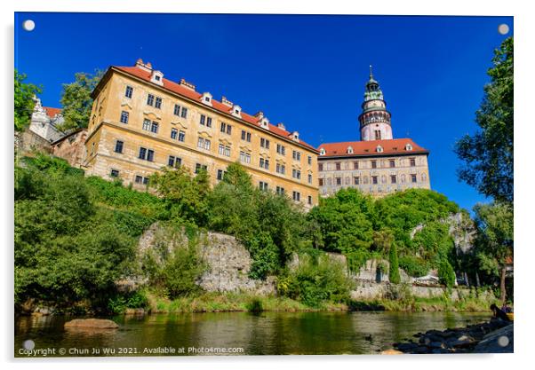 Český Krumlov Castle and Tower in the Czech Republic Acrylic by Chun Ju Wu