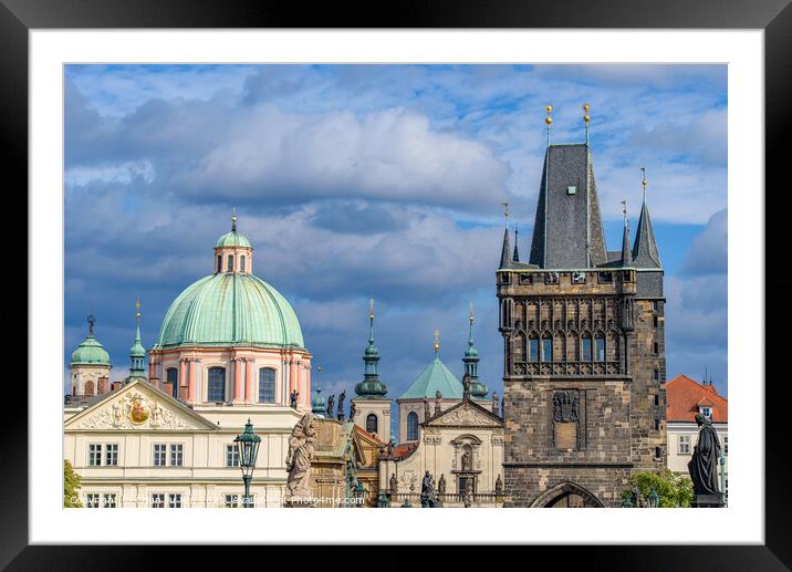 Charles Bridge tower in Prague, Czech Republic Framed Mounted Print by Chun Ju Wu