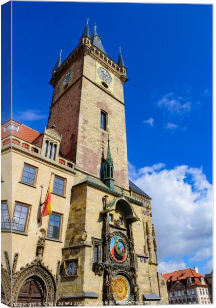 Astronomical Clock Tower at Old Town Square in Prague, Czech Republic Canvas Print by Chun Ju Wu