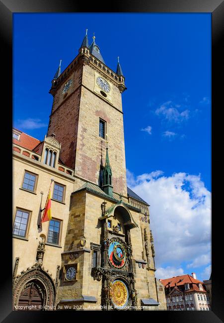 Astronomical Clock Tower at Old Town Square in Prague, Czech Republic Framed Print by Chun Ju Wu