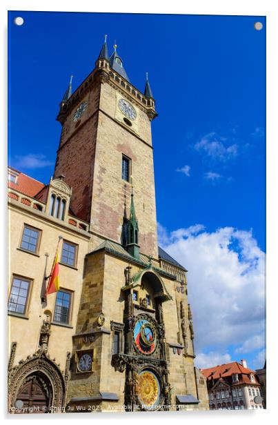 Astronomical Clock Tower at Old Town Square in Prague, Czech Republic Acrylic by Chun Ju Wu