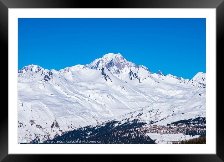 Mont Blanc in Savoie, France, the highest mountain in the Alps and in Europe west Framed Mounted Print by Chun Ju Wu