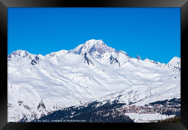 Mont Blanc in Savoie, France, the highest mountain in the Alps and in Europe west Framed Print by Chun Ju Wu