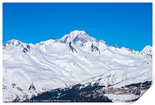 Mont Blanc in Savoie, France, the highest mountain in the Alps and in Europe west Print by Chun Ju Wu