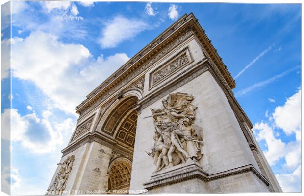 Arc de Triomphe, one of the most famous landmark in Paris, France Canvas Print by Chun Ju Wu