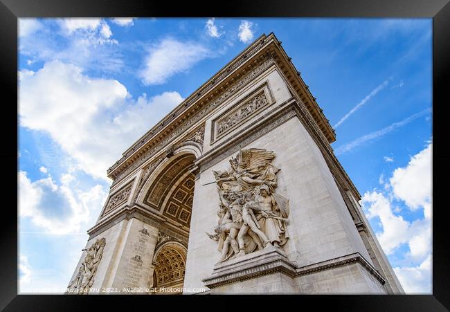 Arc de Triomphe, one of the most famous landmark in Paris, France Framed Print by Chun Ju Wu