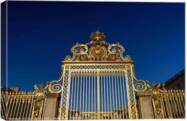 The golden gate of Palace of Versailles (Château de Versailles), Paris, France Canvas Print by Chun Ju Wu