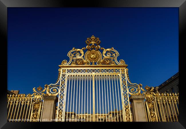 The golden gate of Palace of Versailles (Château de Versailles), Paris, France Framed Print by Chun Ju Wu