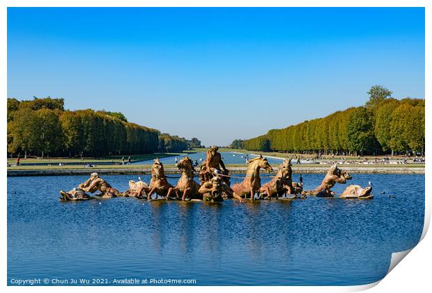 Fountain of Apollo (Bassin d'Apollon) in Palace of Versailles, Paris, France Print by Chun Ju Wu