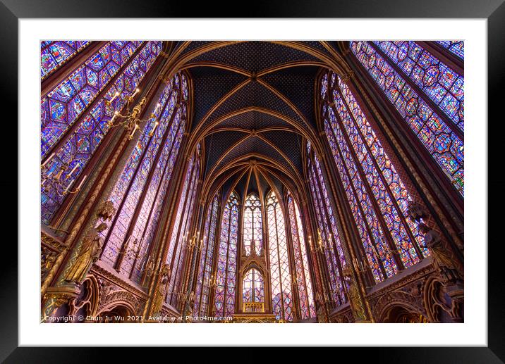 Stained-glass windows of Upper Chapel of Sainte-Chapelle in Paris, France Framed Mounted Print by Chun Ju Wu