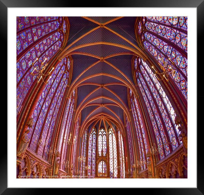 Stained-glass windows of Upper Chapel of Sainte-Chapelle in Paris, France Framed Mounted Print by Chun Ju Wu