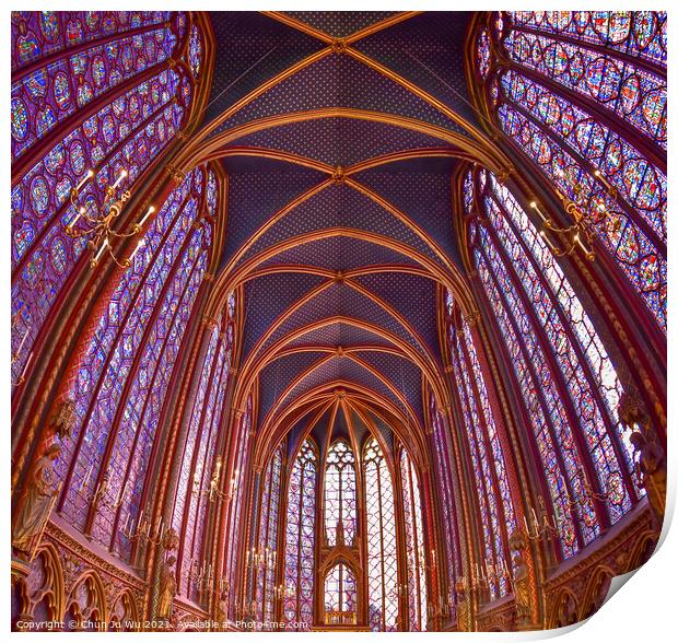 Stained-glass windows of Upper Chapel of Sainte-Chapelle in Paris, France Print by Chun Ju Wu