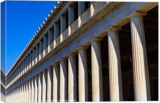 Stoa of Attalos at the Agora of Athens in Athens, Greece Canvas Print by Chun Ju Wu