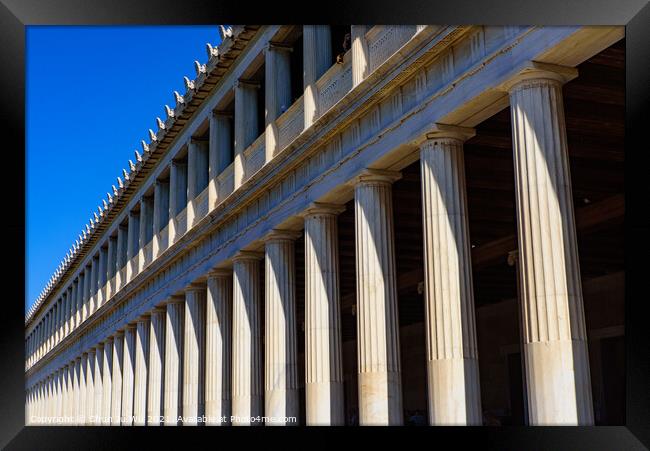 Stoa of Attalos at the Agora of Athens in Athens, Greece Framed Print by Chun Ju Wu