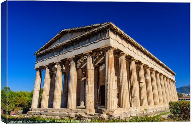 Temple of Hephaestus (Hephaisteion), a Greek temple at Agora of Athens in Athens, Greece Canvas Print by Chun Ju Wu