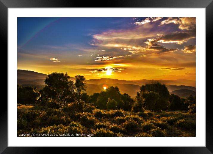 Mountain Sunset Framed Mounted Print by Nic Croad