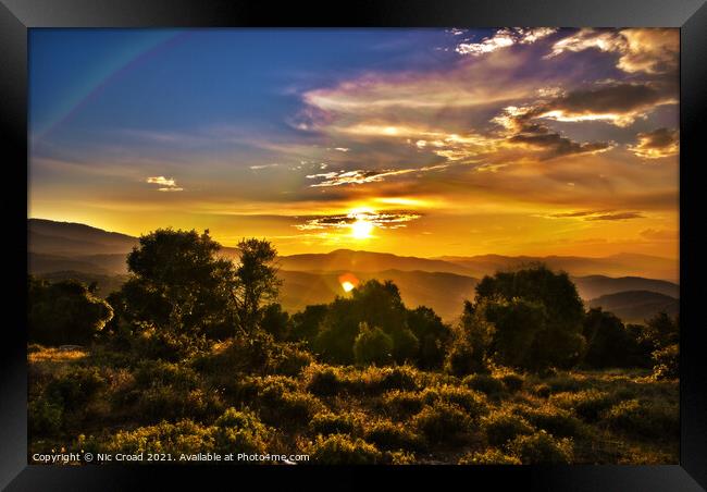 Mountain Sunset Framed Print by Nic Croad