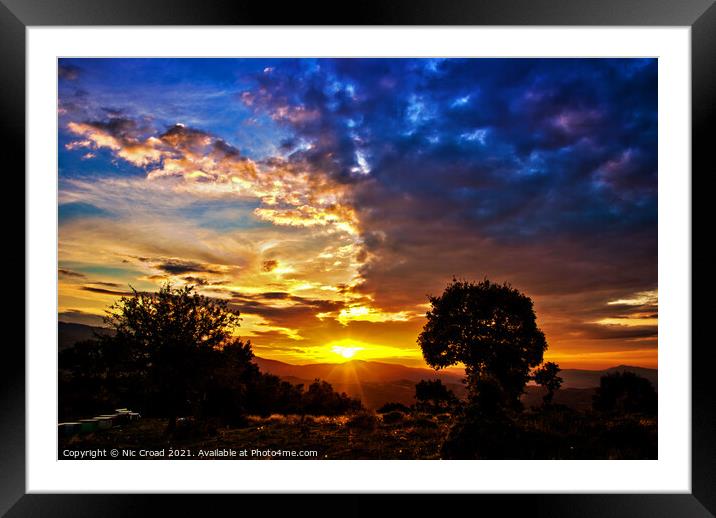Mountain Sunset Framed Mounted Print by Nic Croad