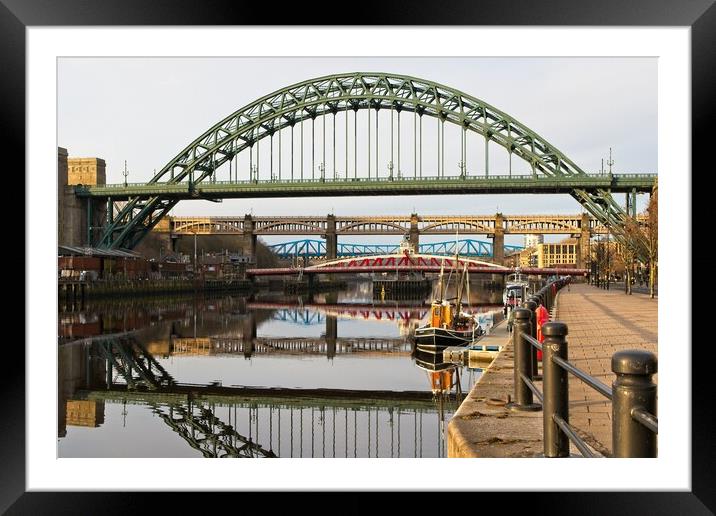Tyne Bridges Reflections, Newcastle Framed Mounted Print by Rob Cole