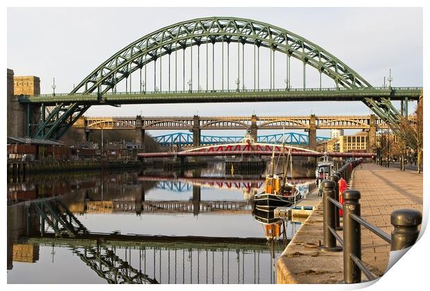 Tyne Bridges Reflections, Newcastle Print by Rob Cole