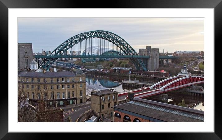 Tyne Bridges, Newcastle Framed Mounted Print by Rob Cole